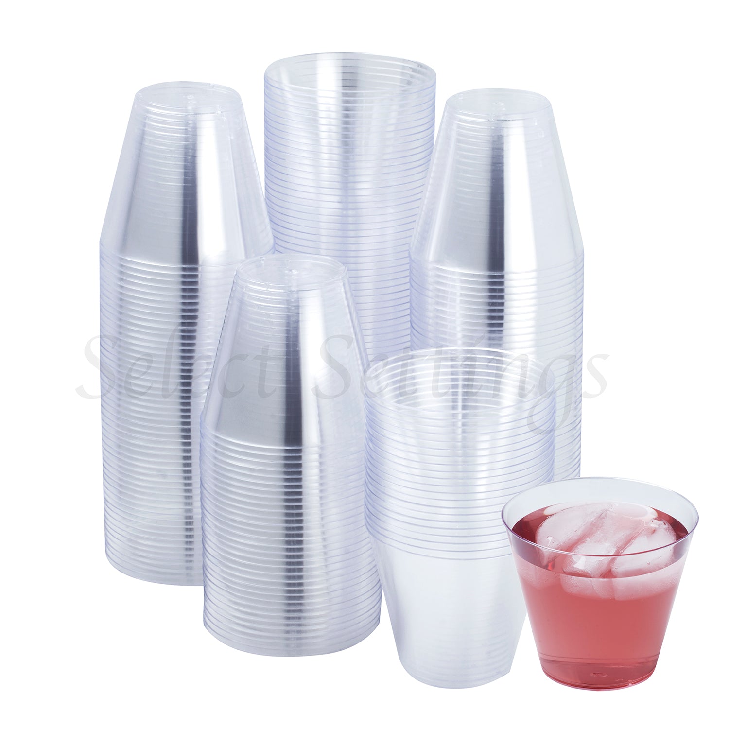 Disposable Party Plastic Cups 9 oz. Red Drinking Cups