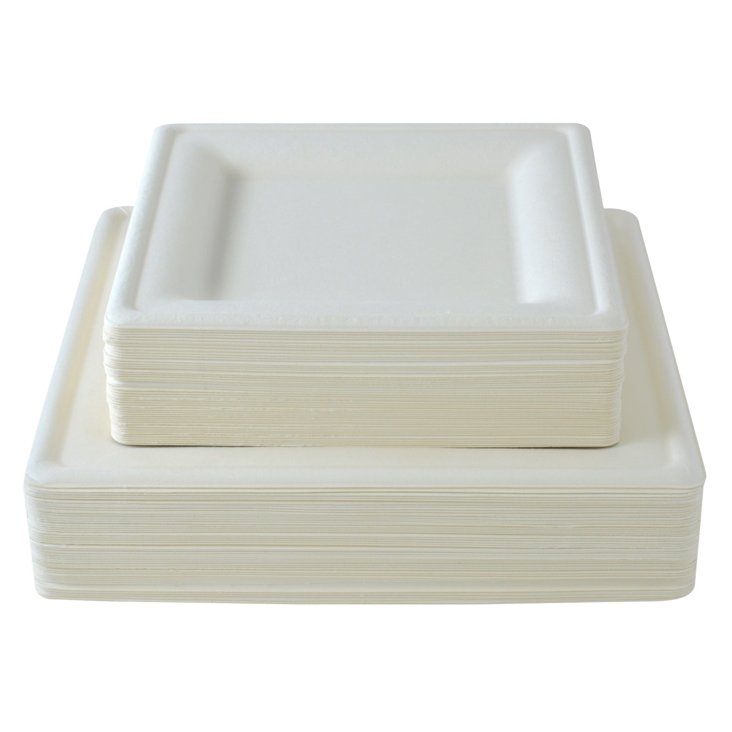 50 Count 100% Compostable 6-Inch Plates EcoQuality - Natural
