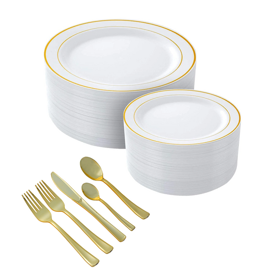 Perfect Settings Tableware Disposable Plastic Wedding Dinner Plate