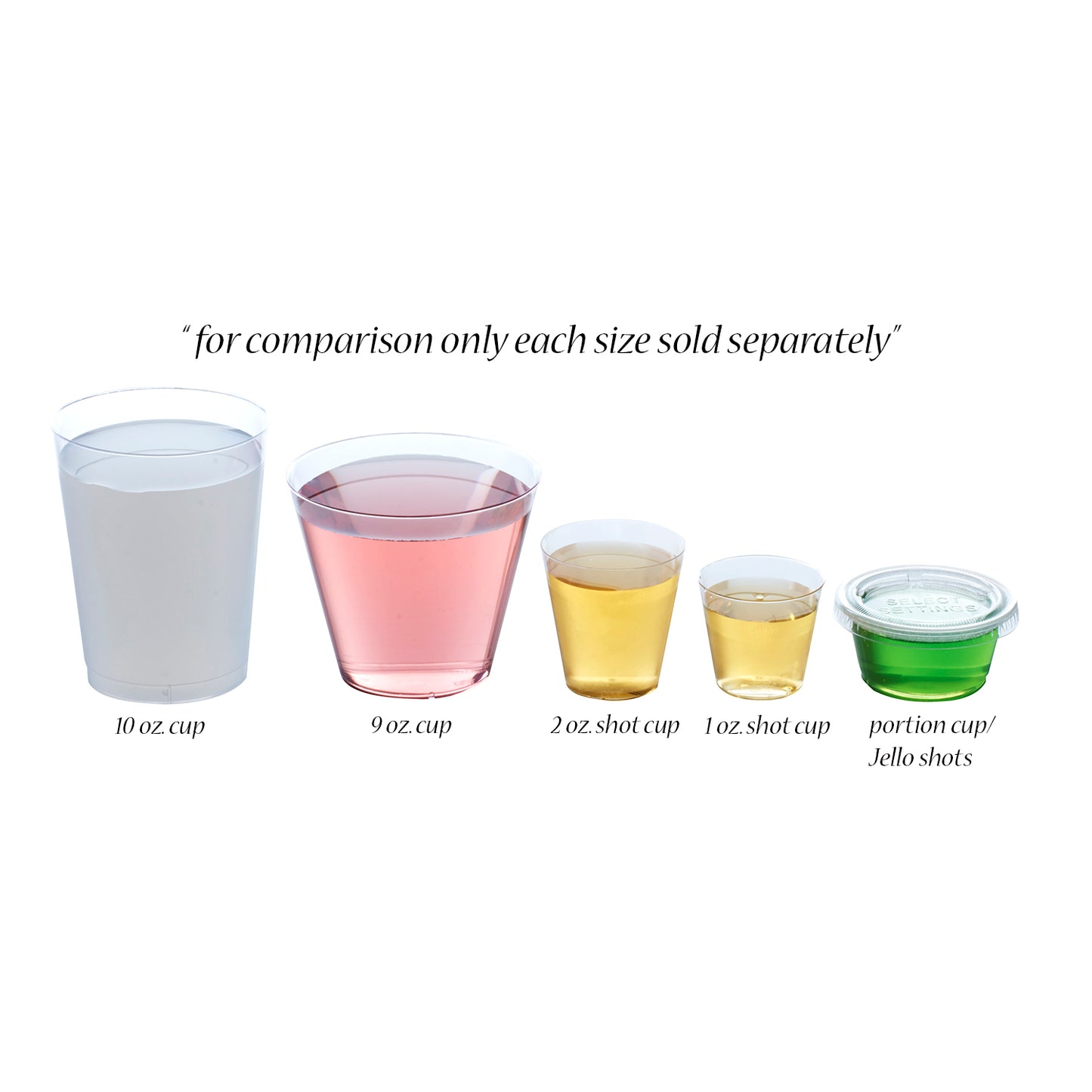 10 oz. Premium Clear Hard Disposable Plastic Cups.  - 200 ct.