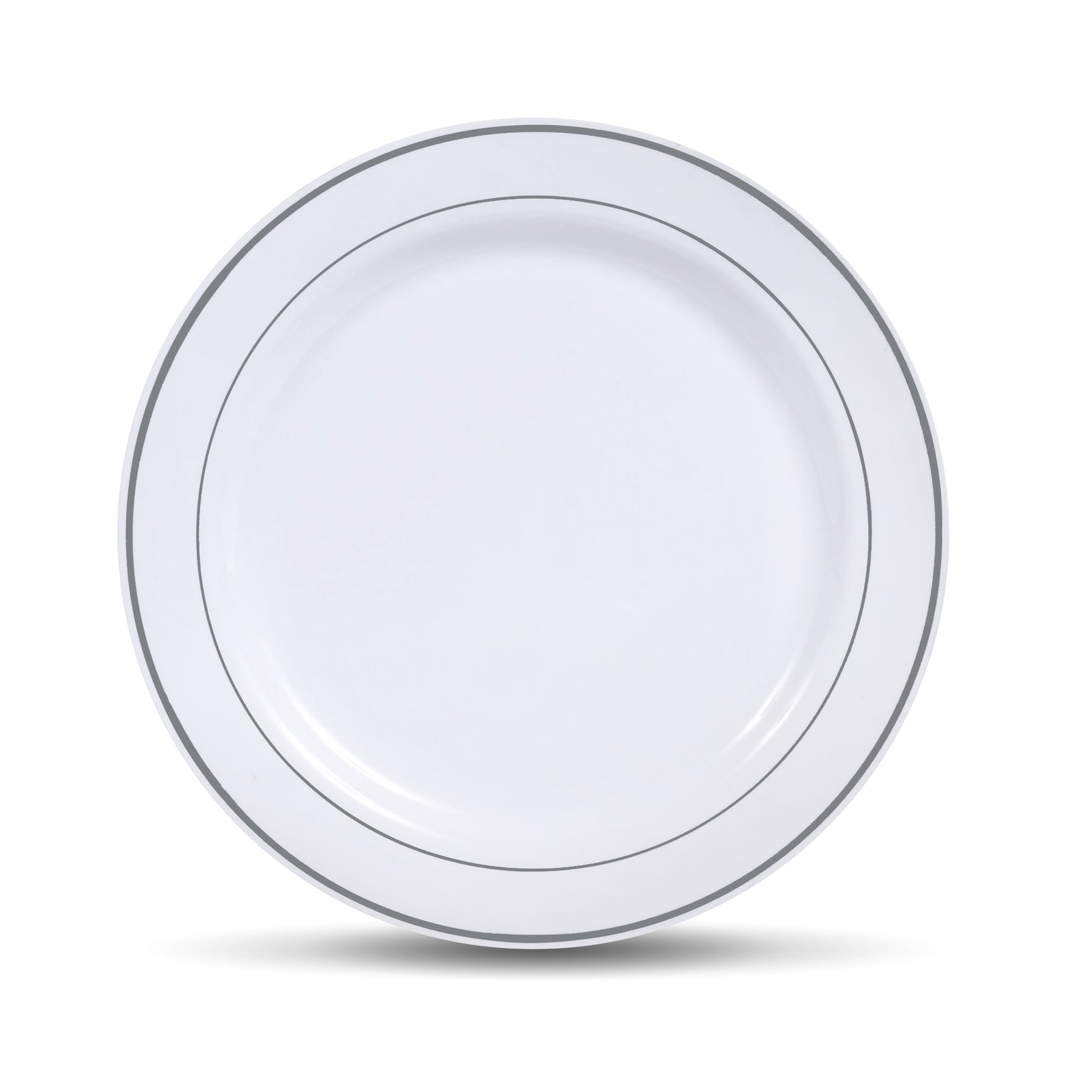 Silver Rim Plastic Plates
