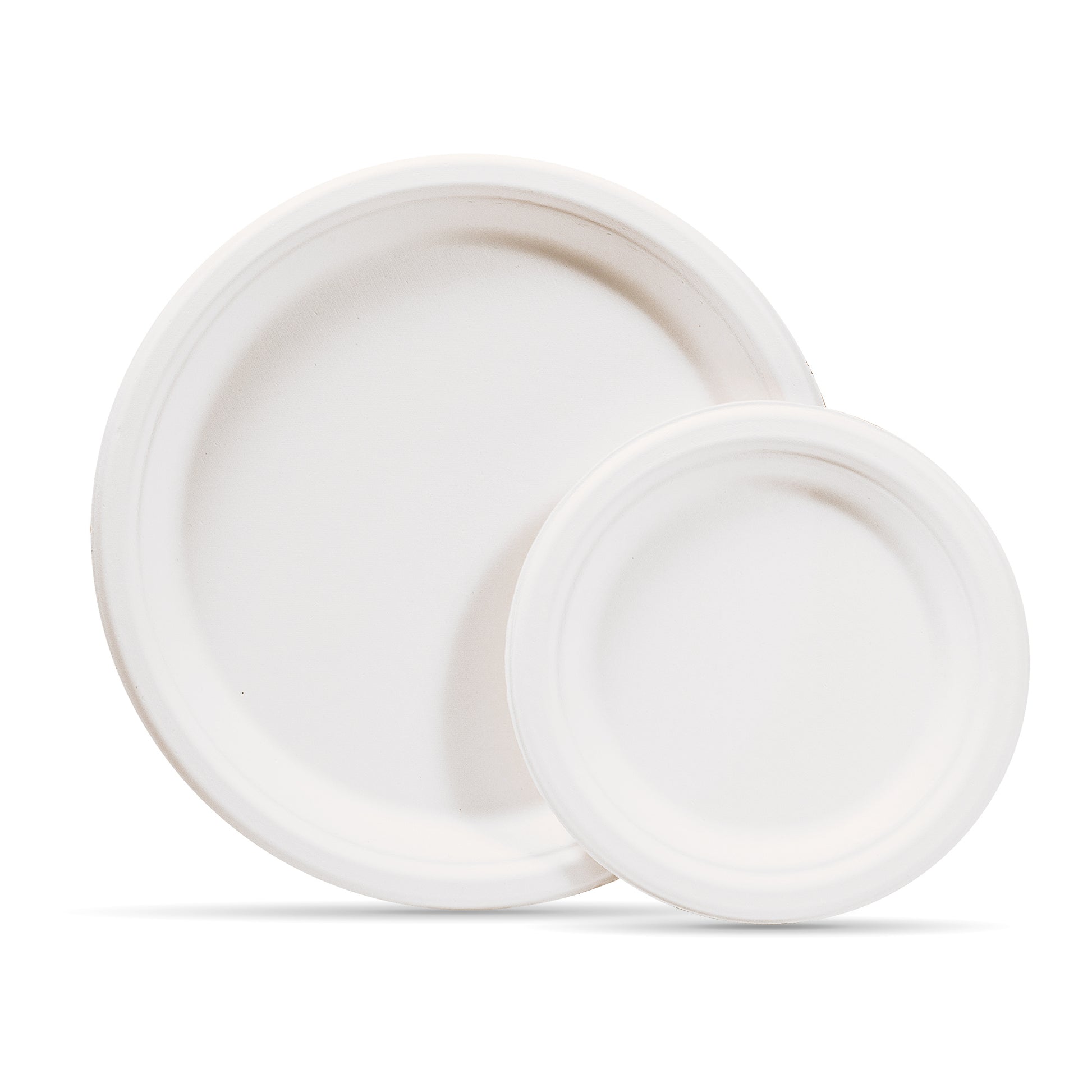 100 Pcs Compostable Disposable Round Paper Plates, Biodegradable  Eco-Friendly Sugarcane Plates