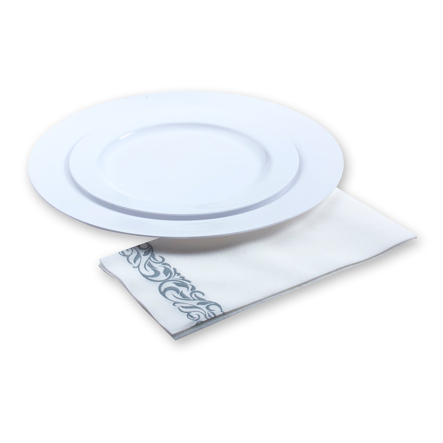 60 pc. White Round Plastic Plates: Sturdy and Disposable - 30 Dinner Plates and 30 Salad Plates