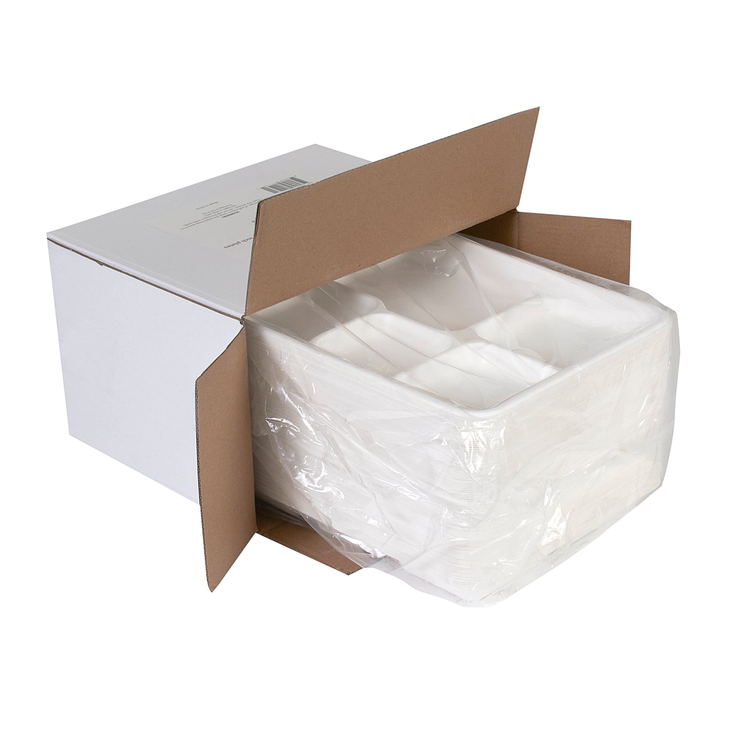 [100-Pack] compostable plates 5-Compartment rectangle white biodegradable Bagasse  10 inch plates